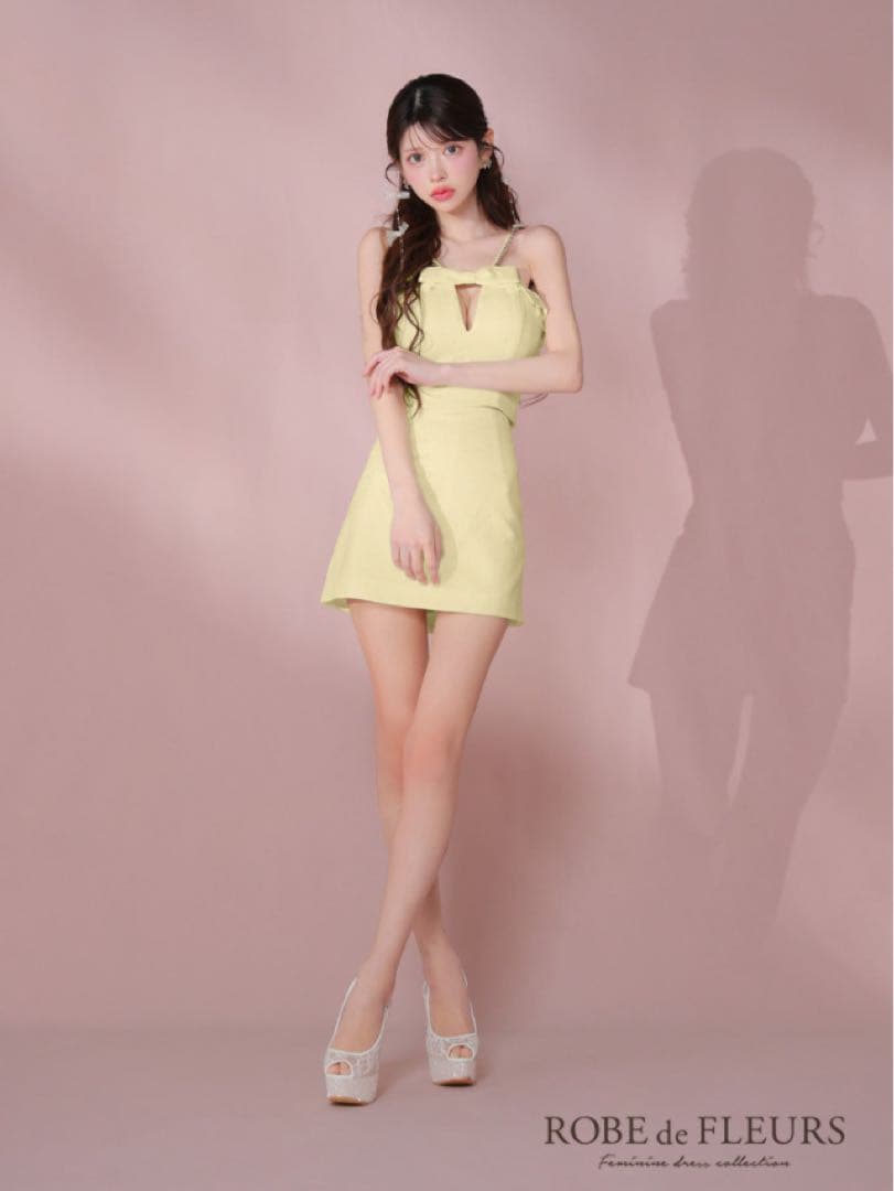 ROBE de FLEURS キャバドレス セットアップ　イエロー