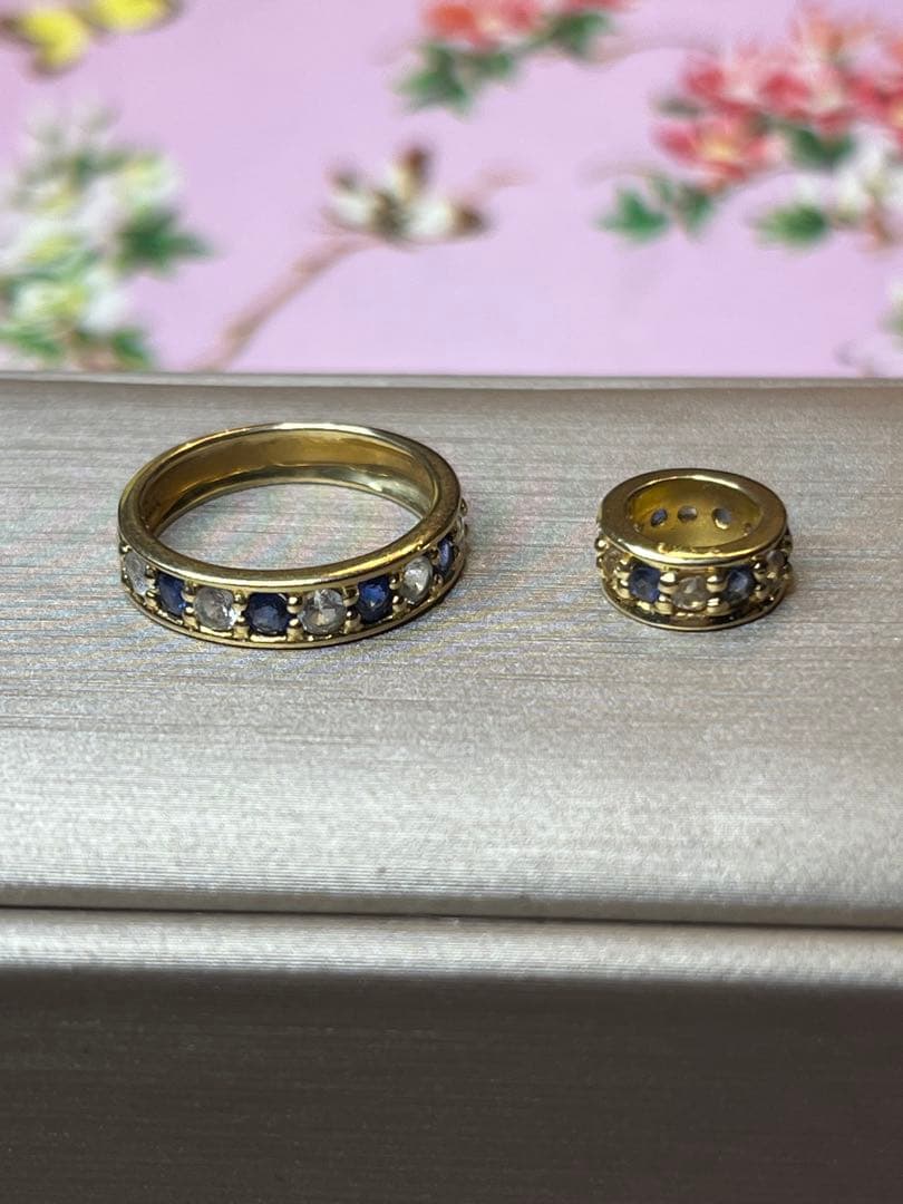 サファイア 、ジルコニア リング型ペンダントトップ