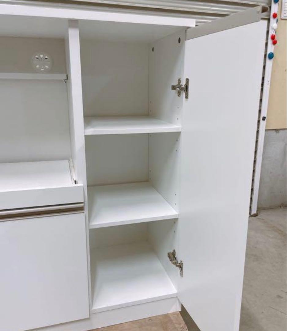 ニトリ ホワイト レンジ台 可動棚付き 幅90