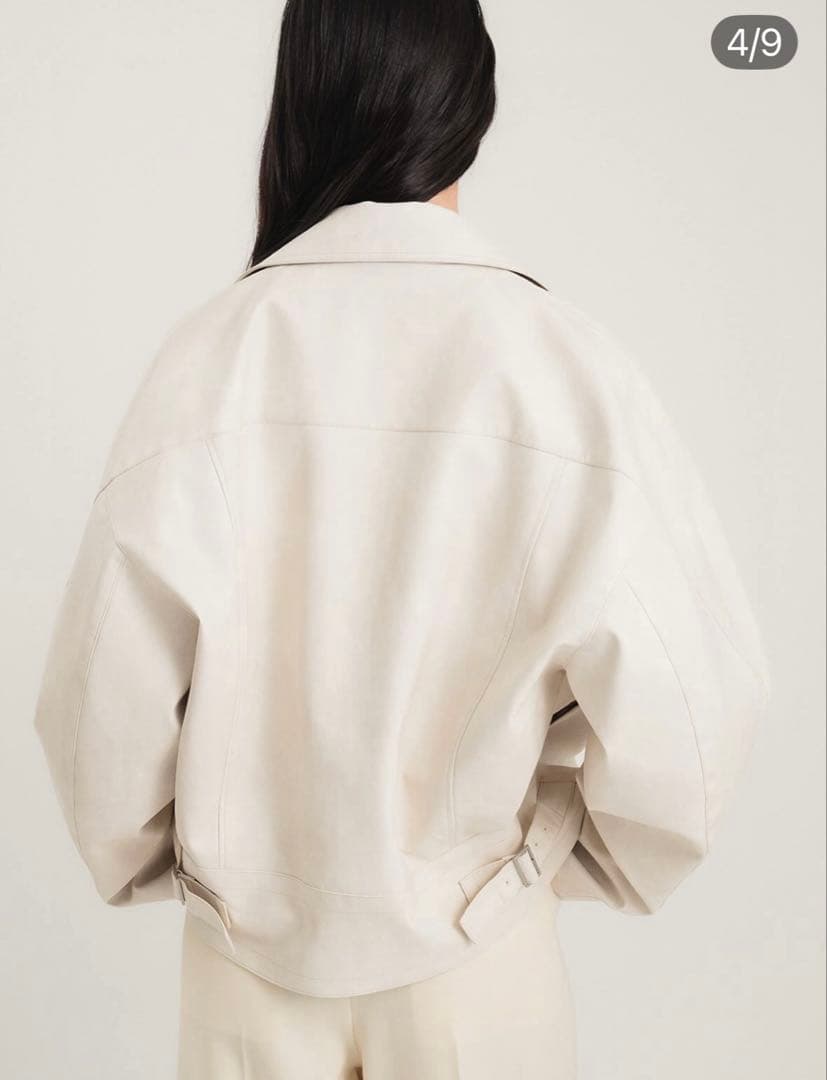 新品タグ付stunninglure ｒフェイクレザーライダースブルゾン ホワイト