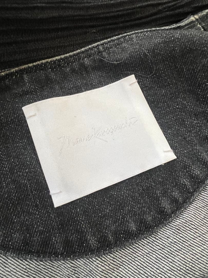 mamekrogouchi コード刺繍 ブラックデニムジャケット