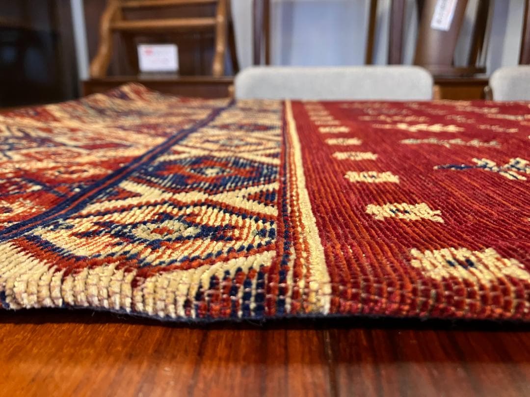 【ラグ・マット】140×200　ジャガードキリム　アンティークタイル柄 JK-1