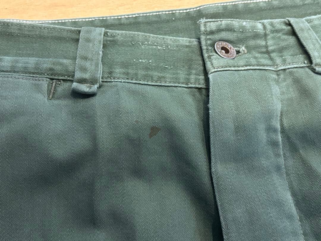 希少 40s 米軍実物 ベイカーパンツ 月桂樹ボタン ユーティリティ パンツ