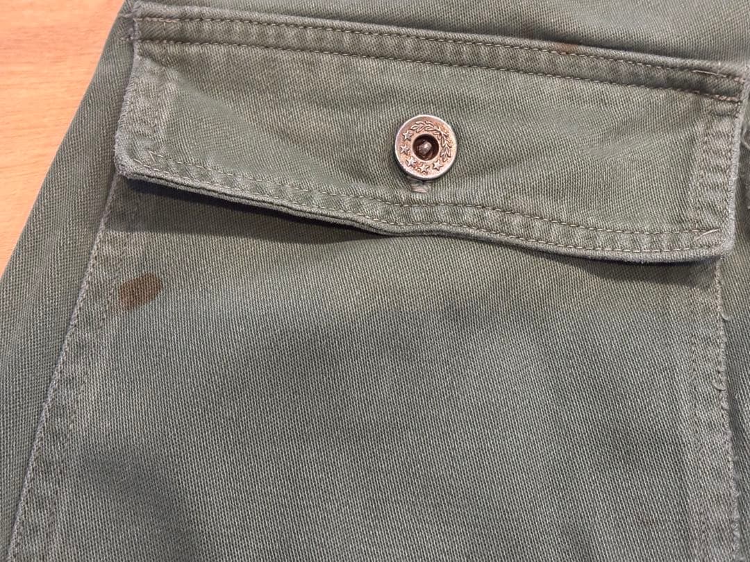 希少 40s 米軍実物 ベイカーパンツ 月桂樹ボタン ユーティリティ パンツ