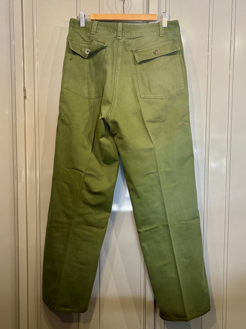 希少 40s 米軍実物 ベイカーパンツ 月桂樹ボタン ユーティリティ パンツ