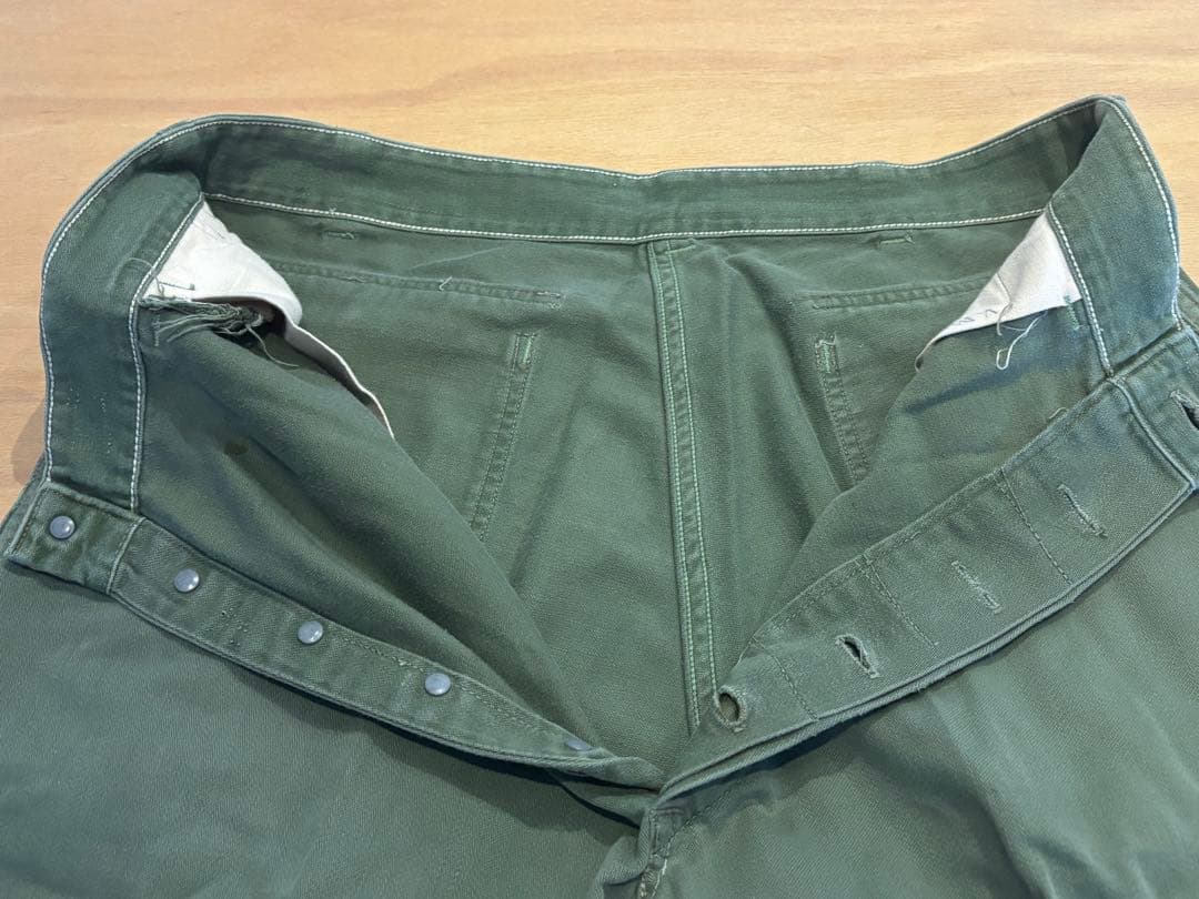 希少 40s 米軍実物 ベイカーパンツ 月桂樹ボタン ユーティリティ パンツ