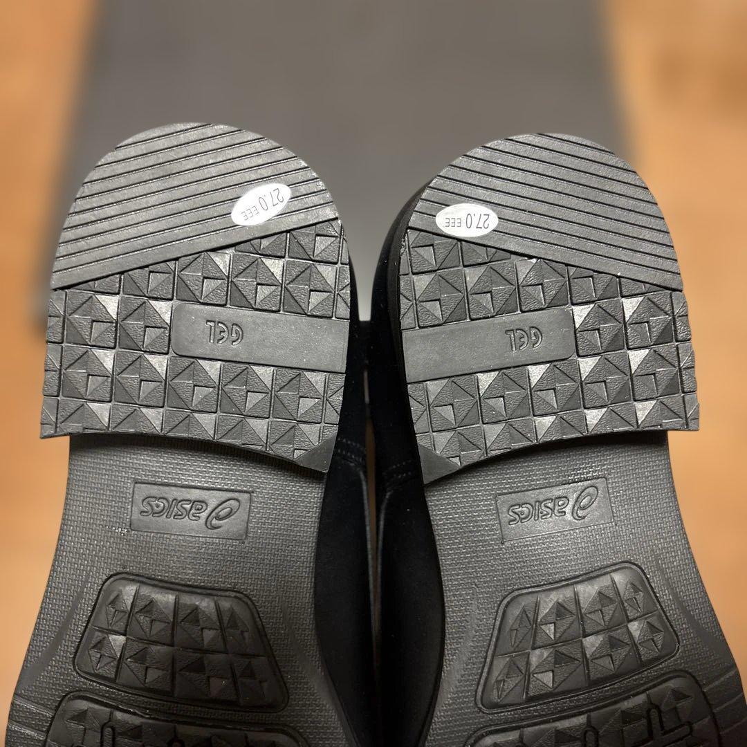 アシックス　ランウォーク　ブラックレザードレスシューズ27㌢