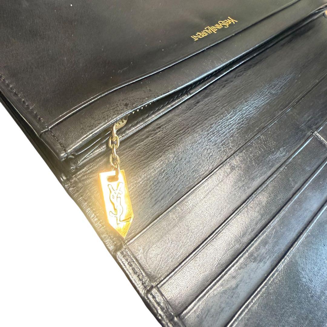 イヴサンローラン 長財布 フラップウォレット カサンドラ YSLロゴ 男女可能