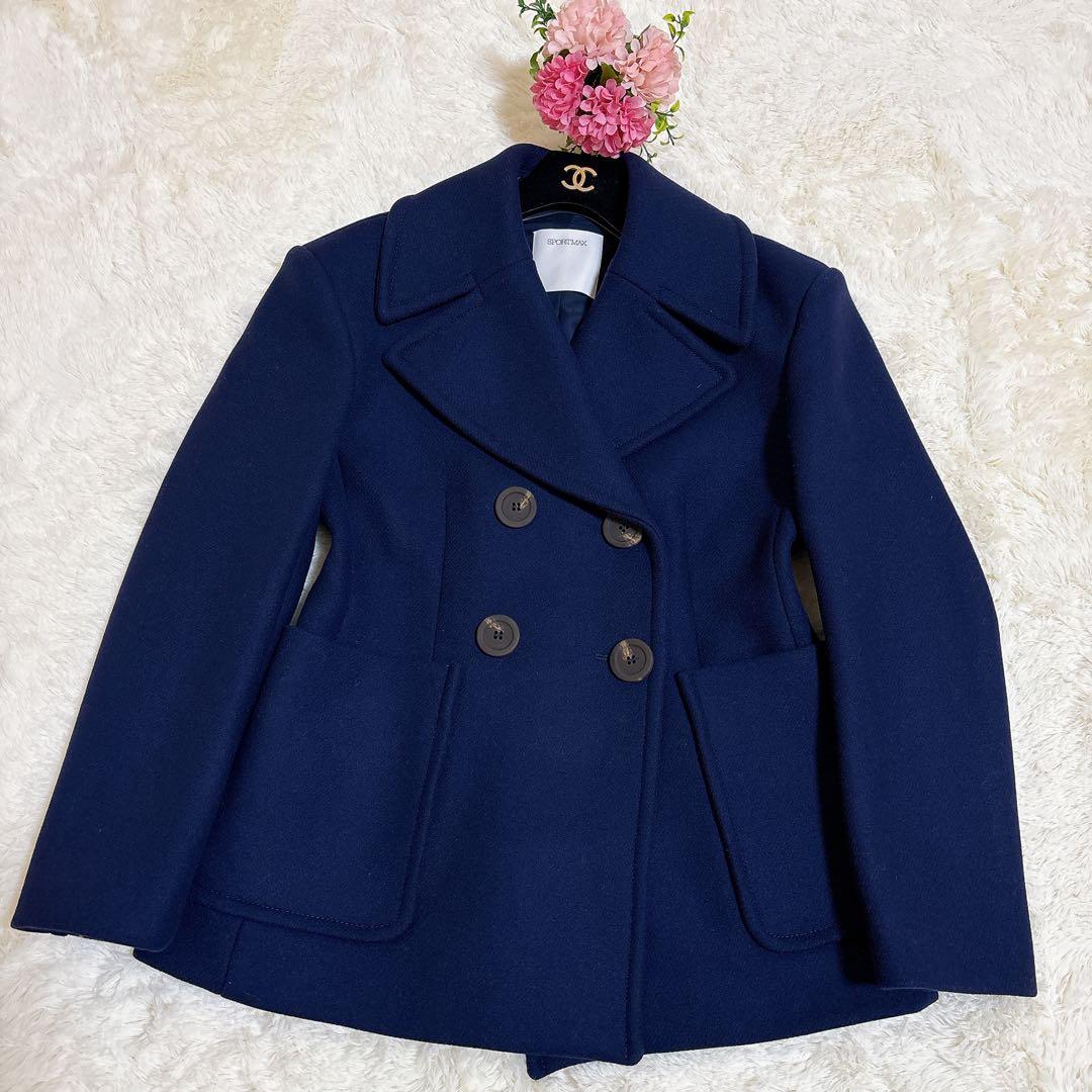 2023年モデル☆スポーツマックス ピーコート 2way 女優襟 リブニット