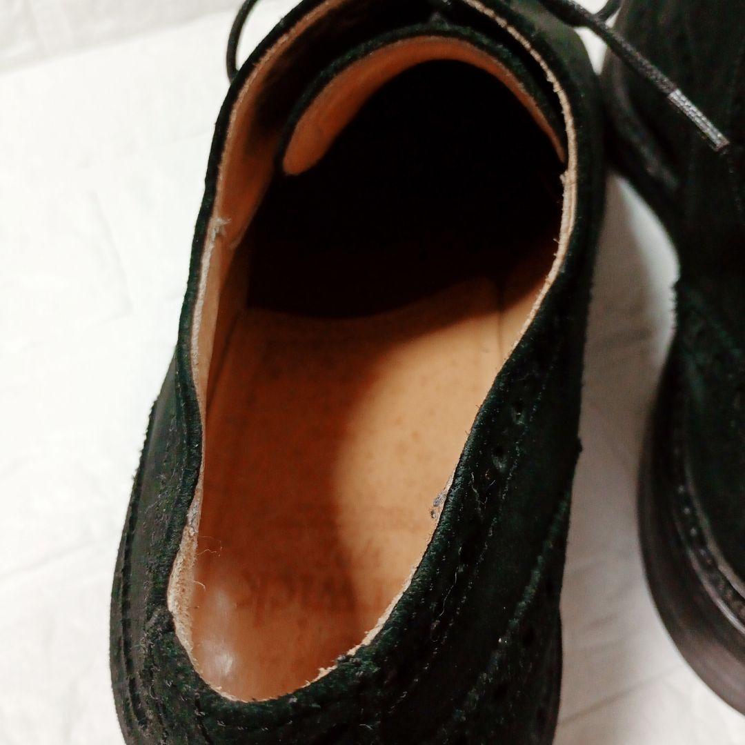 Berwick 3662 ブラック スエード ウィングチップシューズ