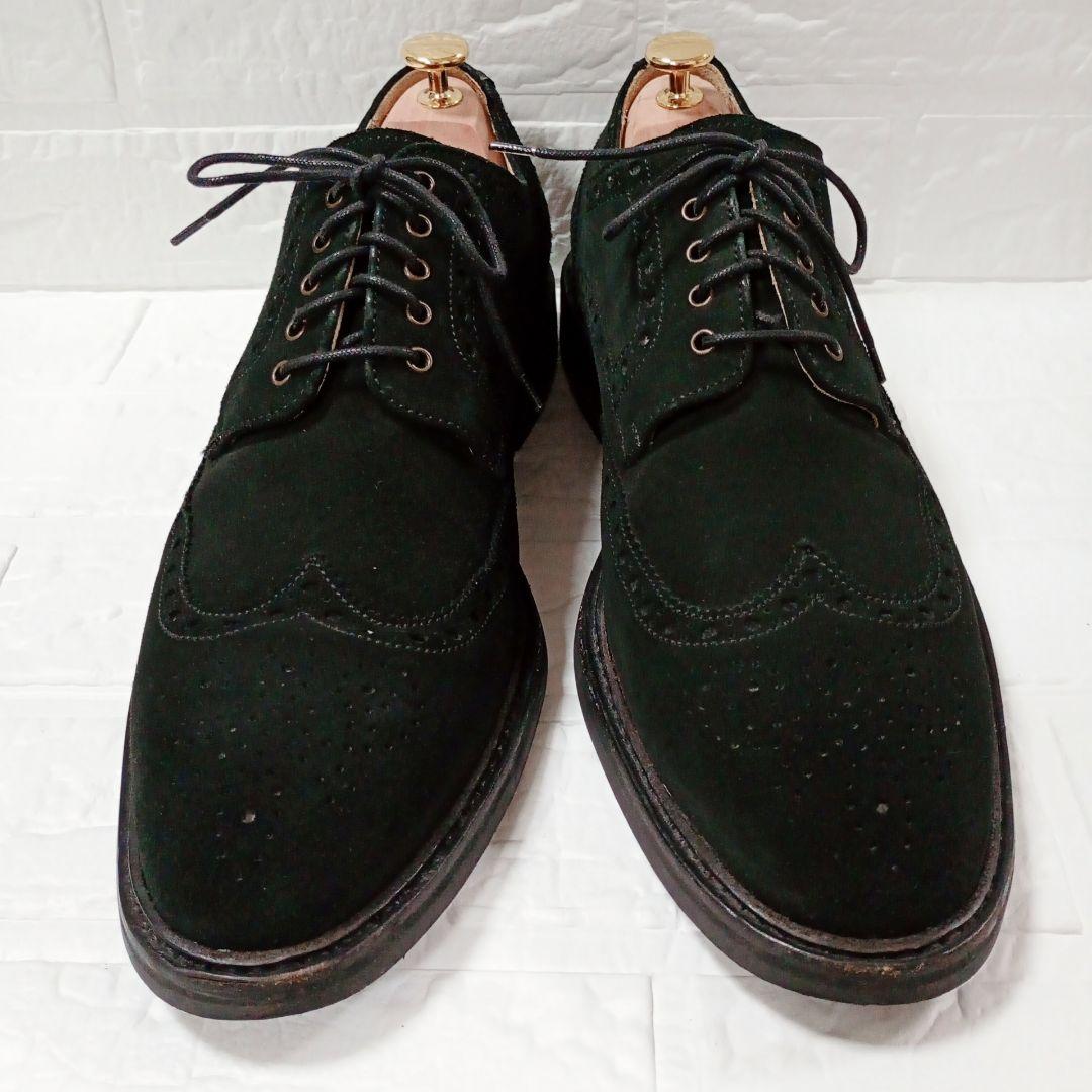 Berwick 3662 ブラック スエード ウィングチップシューズ