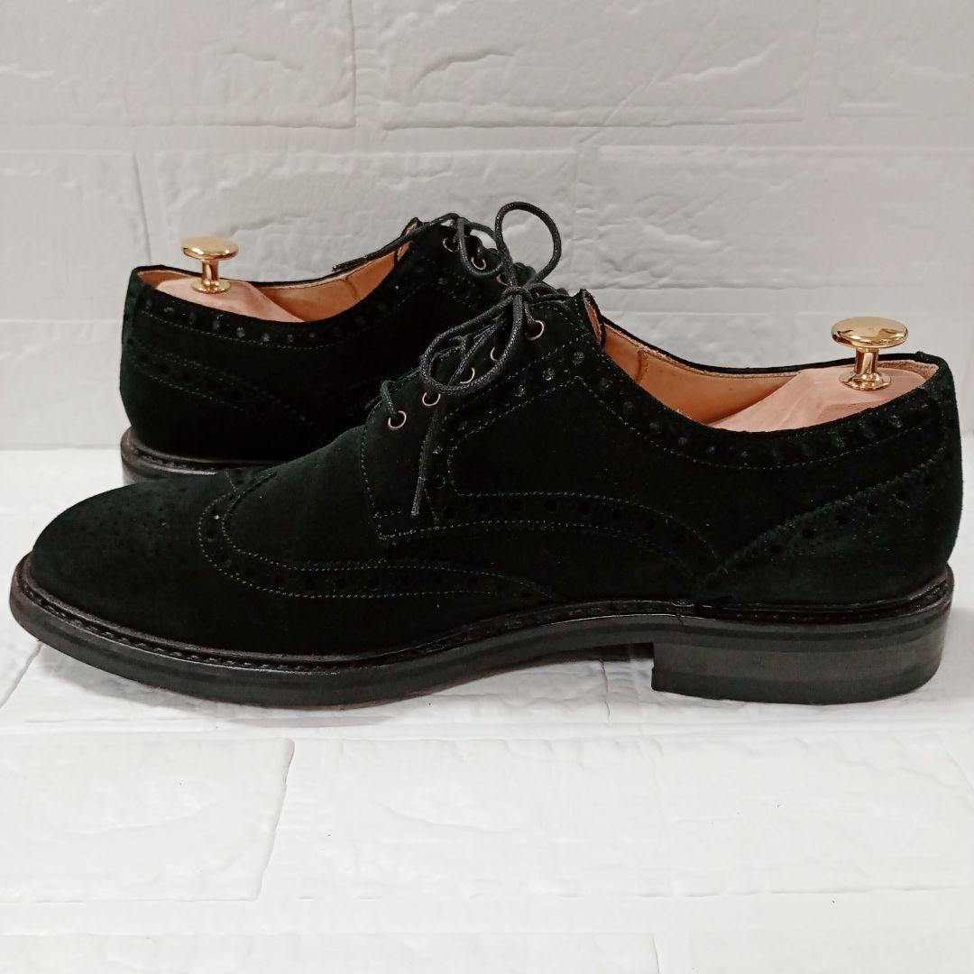 Berwick 3662 ブラック スエード ウィングチップシューズ