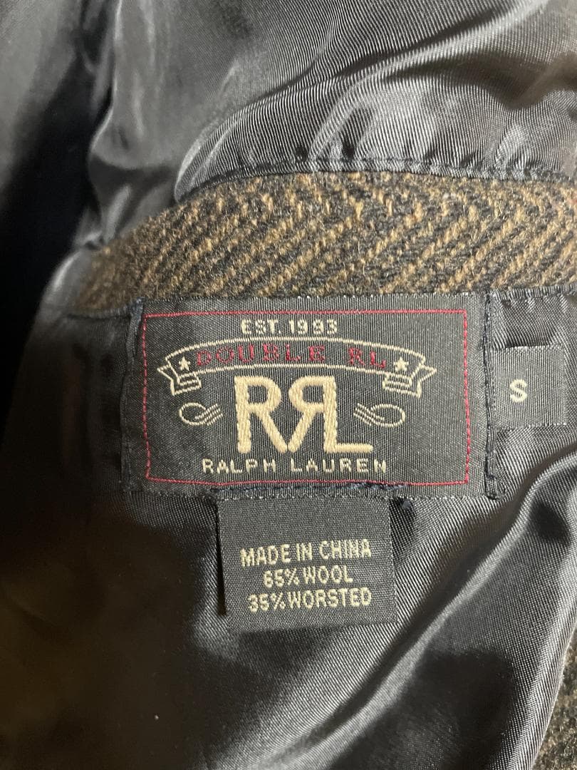 [美品]RRL（Double RL）ヘリンボーン ツイード テーラードジャケット