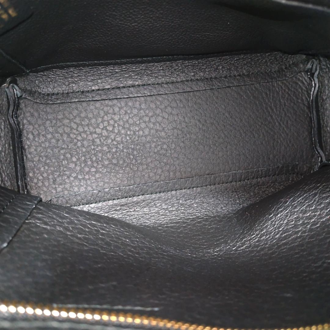 美品✨フルラ カプリッチョ S 2way ハンドバッグ ブラック レザー シボ革