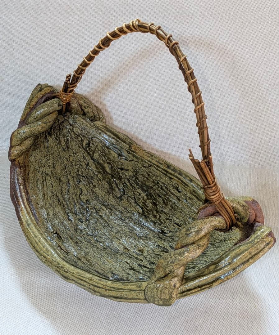 伊賀焼　大型花器　舟形　変形花器　花生け　花瓶　花入れ　フラワーベース　華道