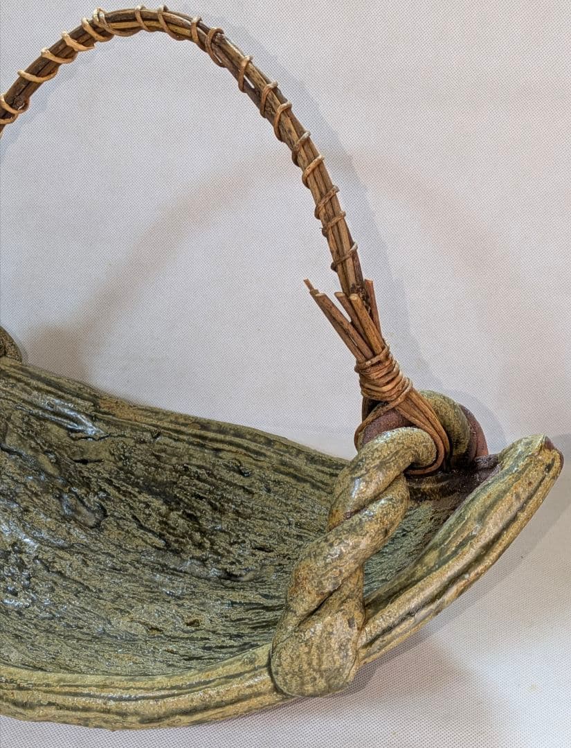 伊賀焼　大型花器　舟形　変形花器　花生け　花瓶　花入れ　フラワーベース　華道