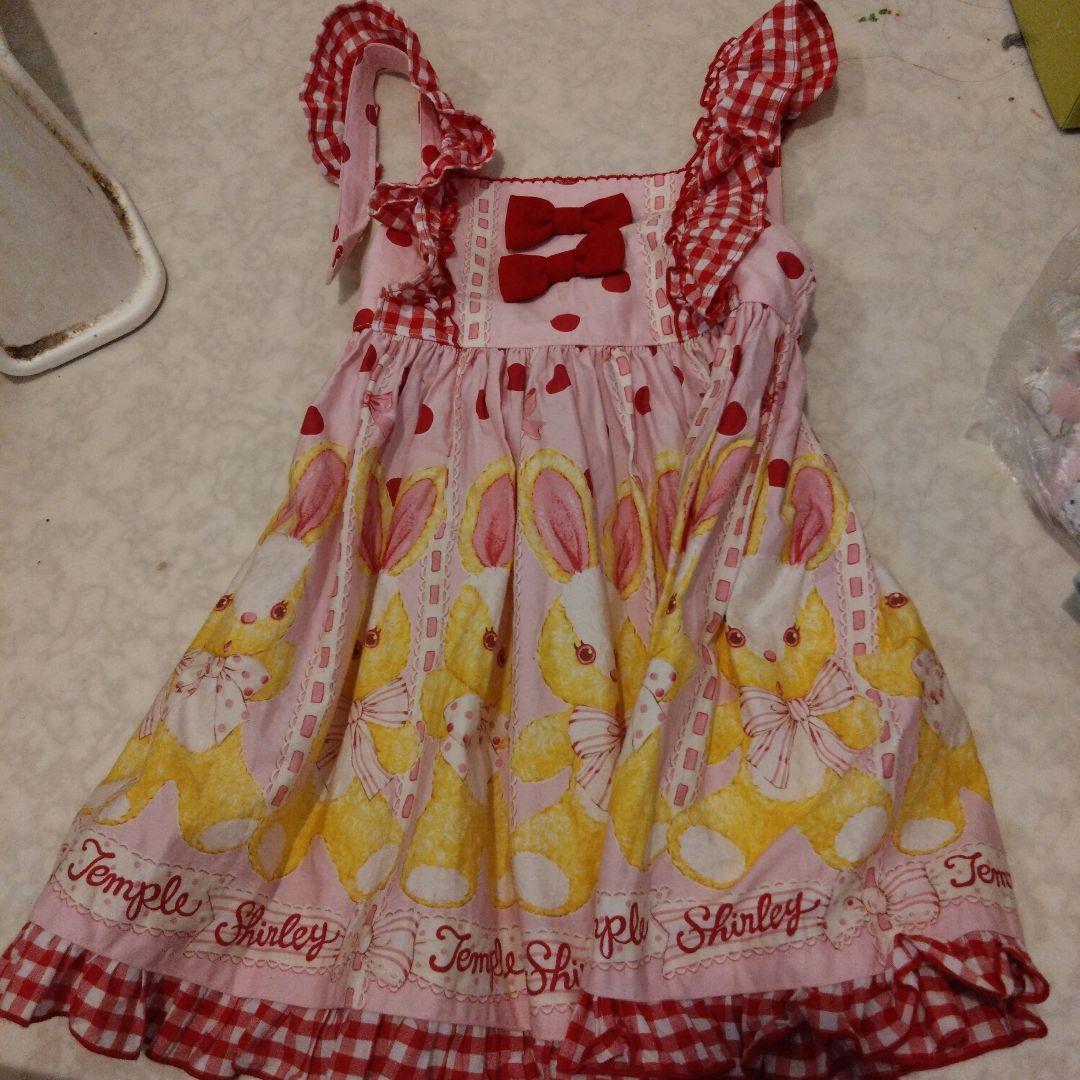 シャーリー・テンプル ウサギプリント ワンピースセット 100cm~