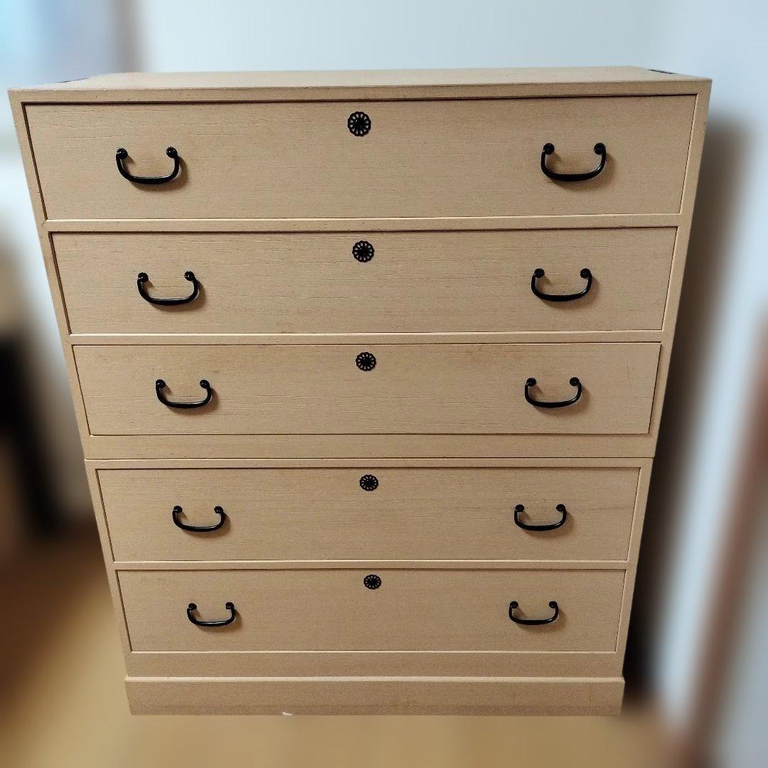 桐タンス　桐箪笥　ナチュラル 5段チェスト