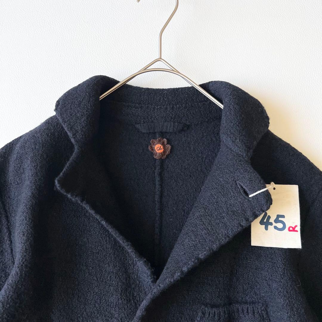 3200【極美品】45R 縮絨ウールジャケット テーラードジャケット