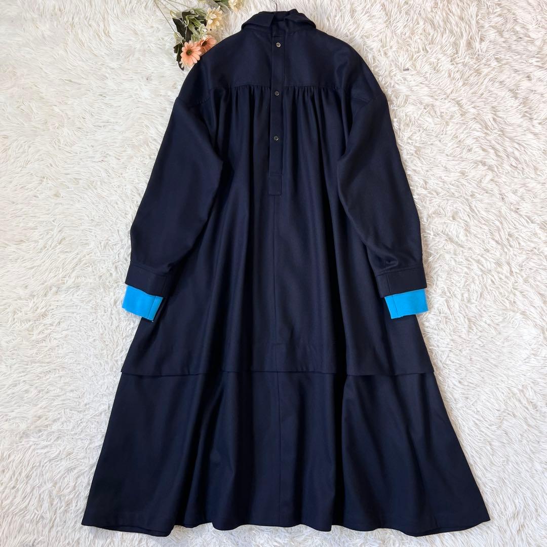 ENFOLD エンフォルド Aライン ニット レイヤードドレス ワンピース