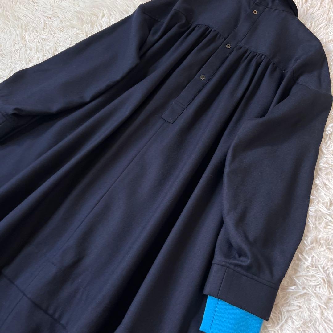 ENFOLD エンフォルド Aライン ニット レイヤードドレス ワンピース