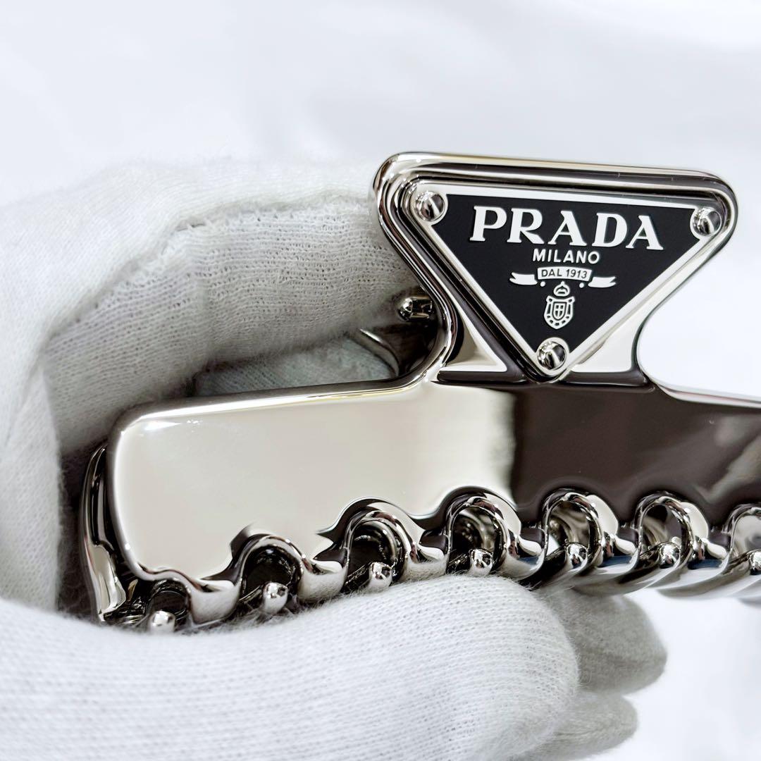 極美品　正規品✨　PRADA プラダ　ヘアクリップ　バレッタ　メタルクリップ