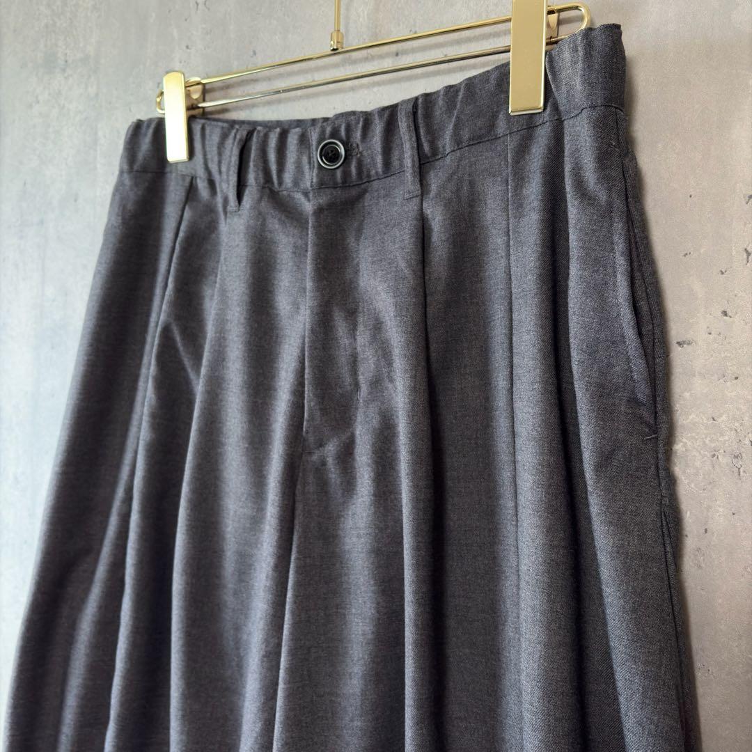 美品　フラボア　FRAPBOIS ウールライクパンツ タックワイドパンツ