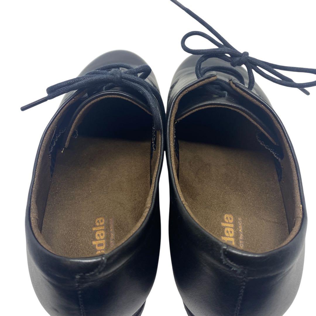 pedala ペダラ　22.5 EEE レースアップ 革靴 黒 ブラック レザー