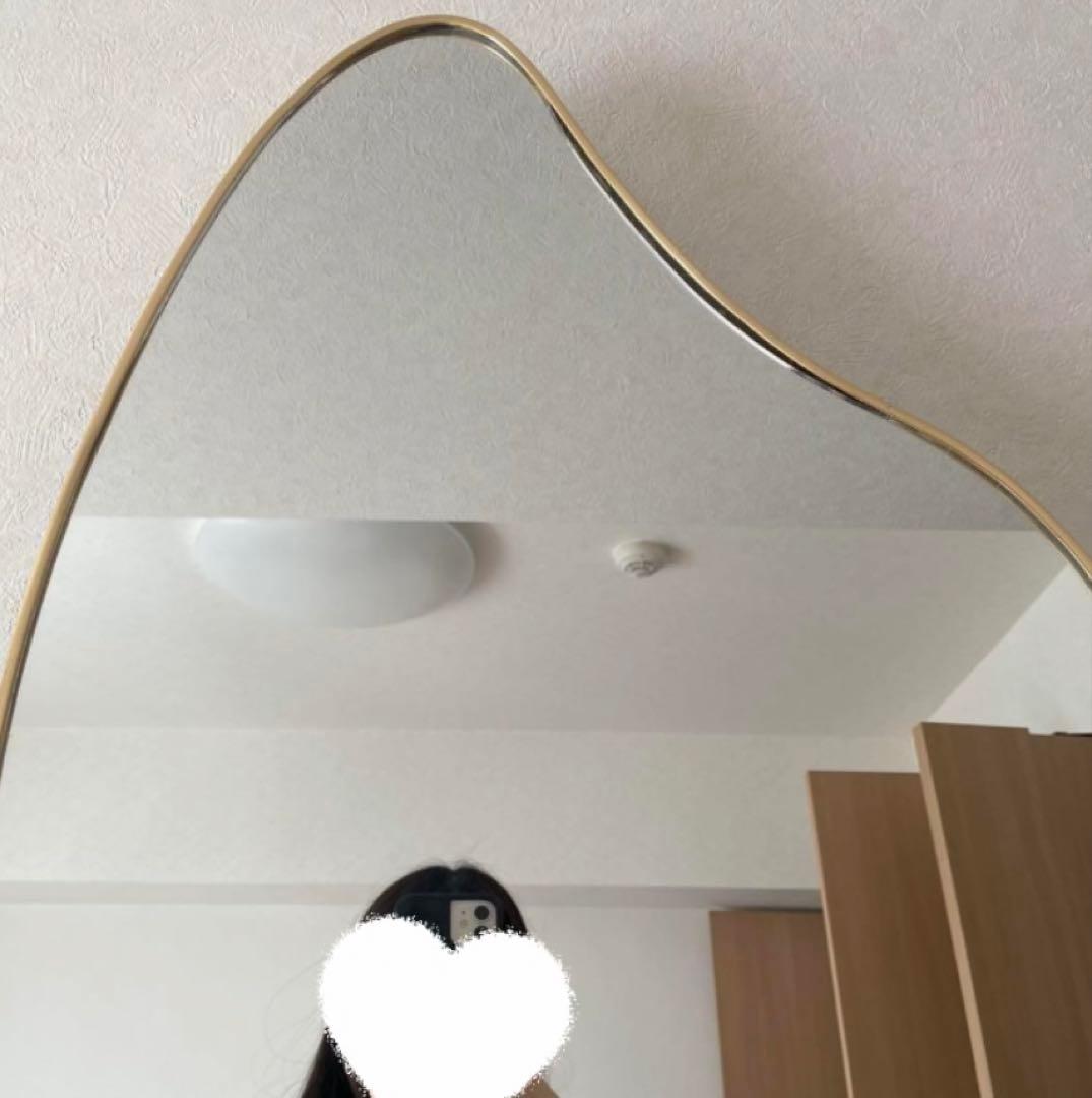 鏡 スタンドミラー 姿見鏡 全身鏡 ウェーブミラー 韓国 60cm 180cm