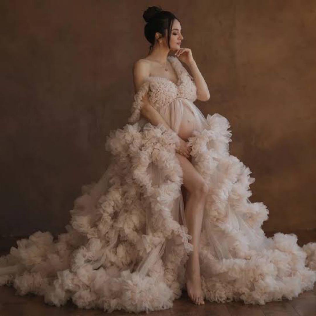 しめじ様♡マタニティフォト　ドレス　衣装　海外　チュール　ボリューム