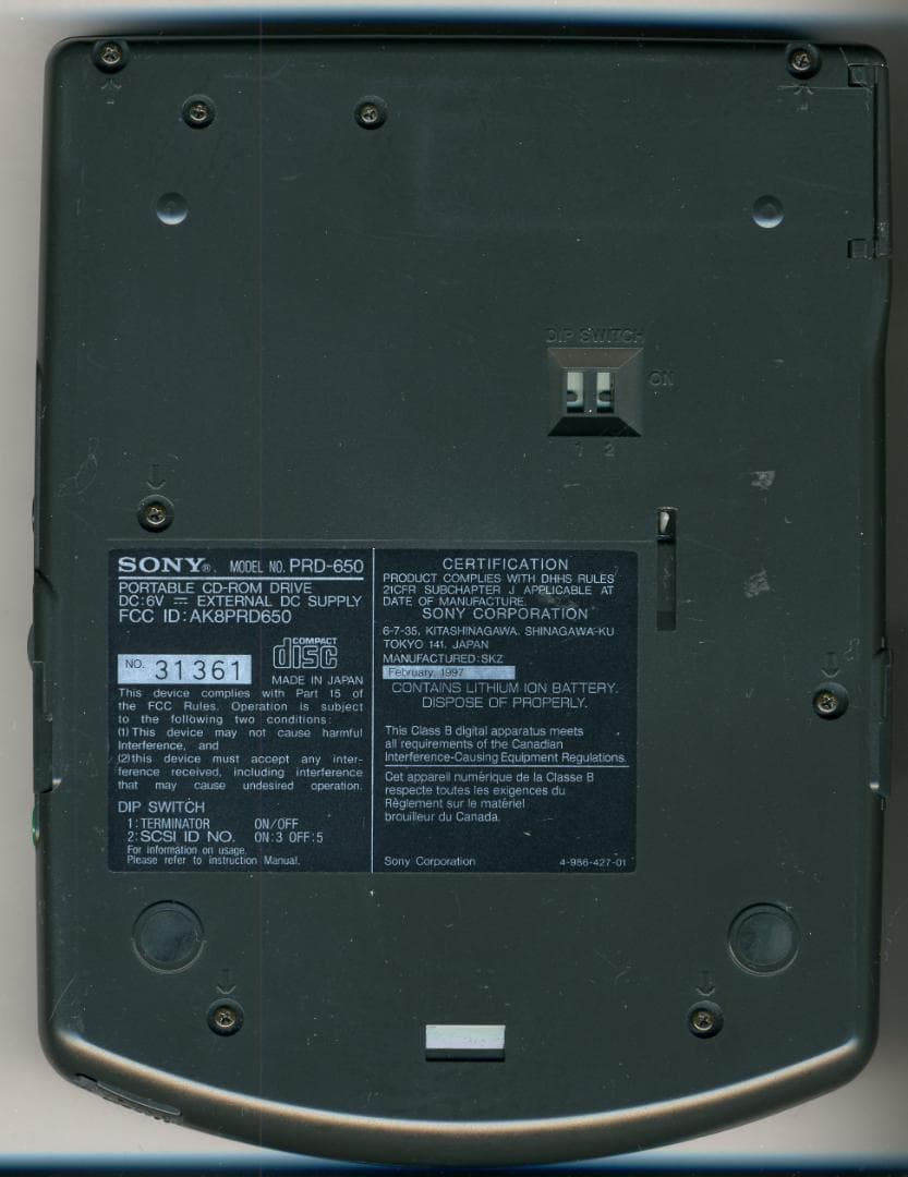 ポータブルプレーヤー SONY CD-ROM Discman PRD-650