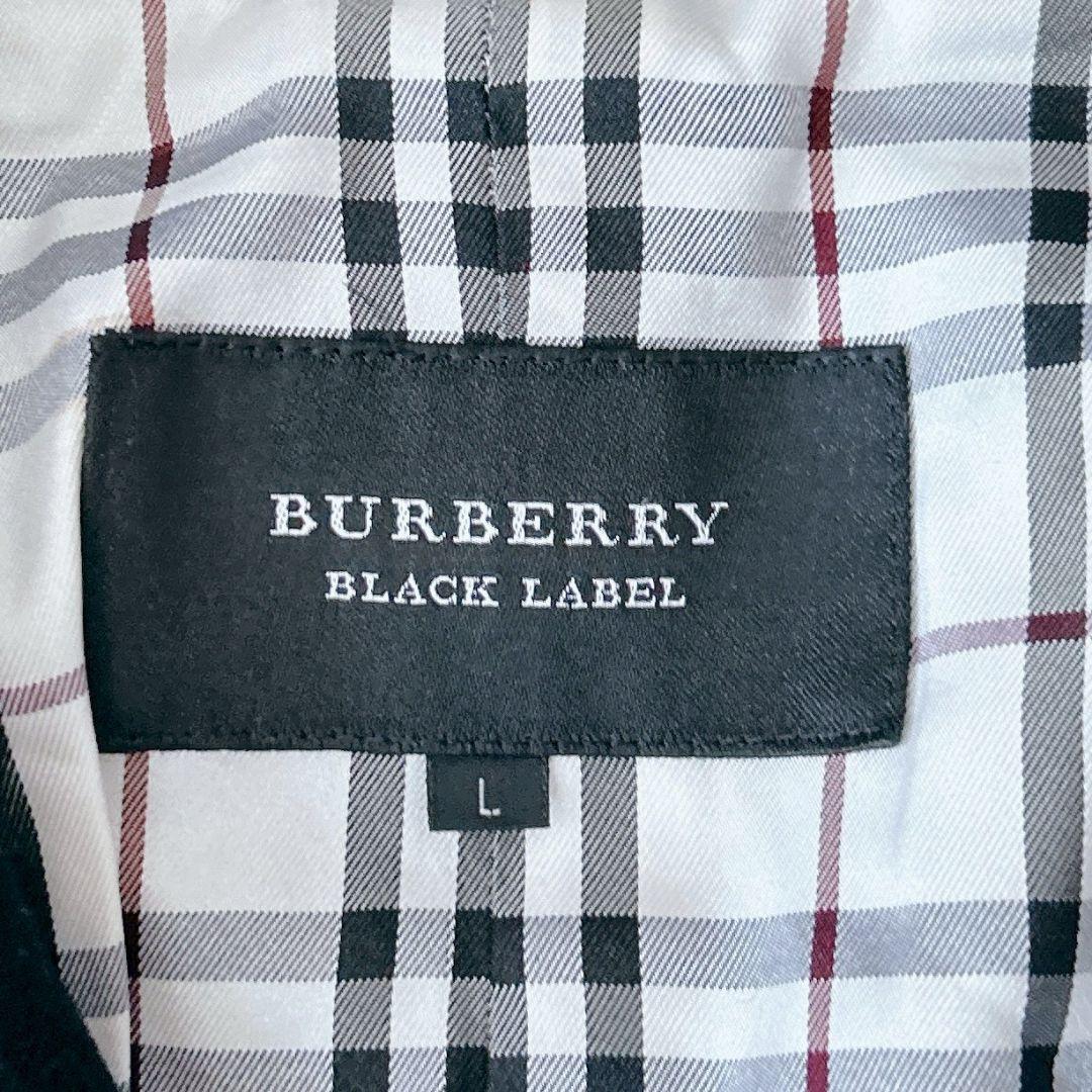 バーバリーブラックレーベル ピーコート ダブルブレスト ノバチェック L 黒