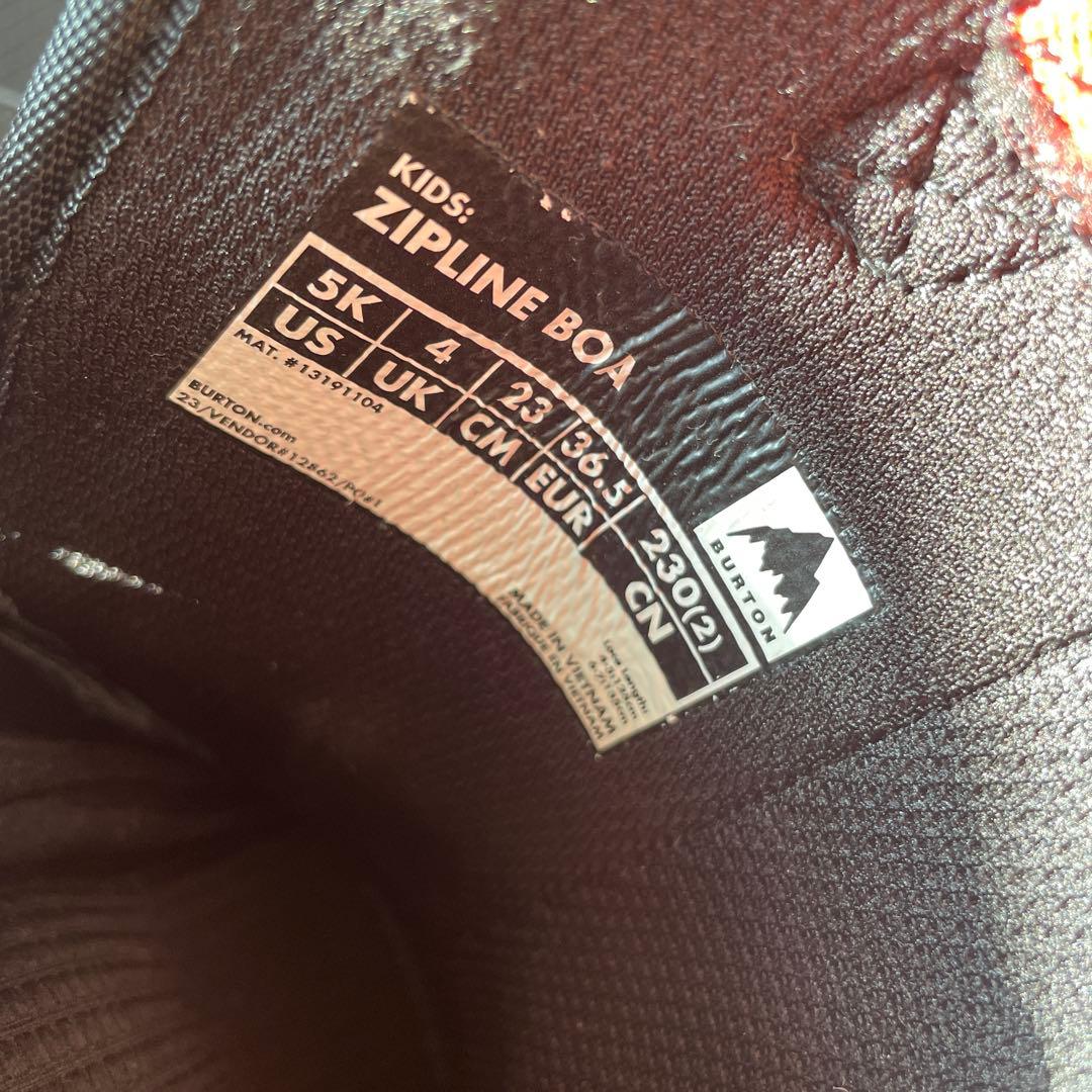 burton zipline boa 4K 23センチ　バートンキッズ
