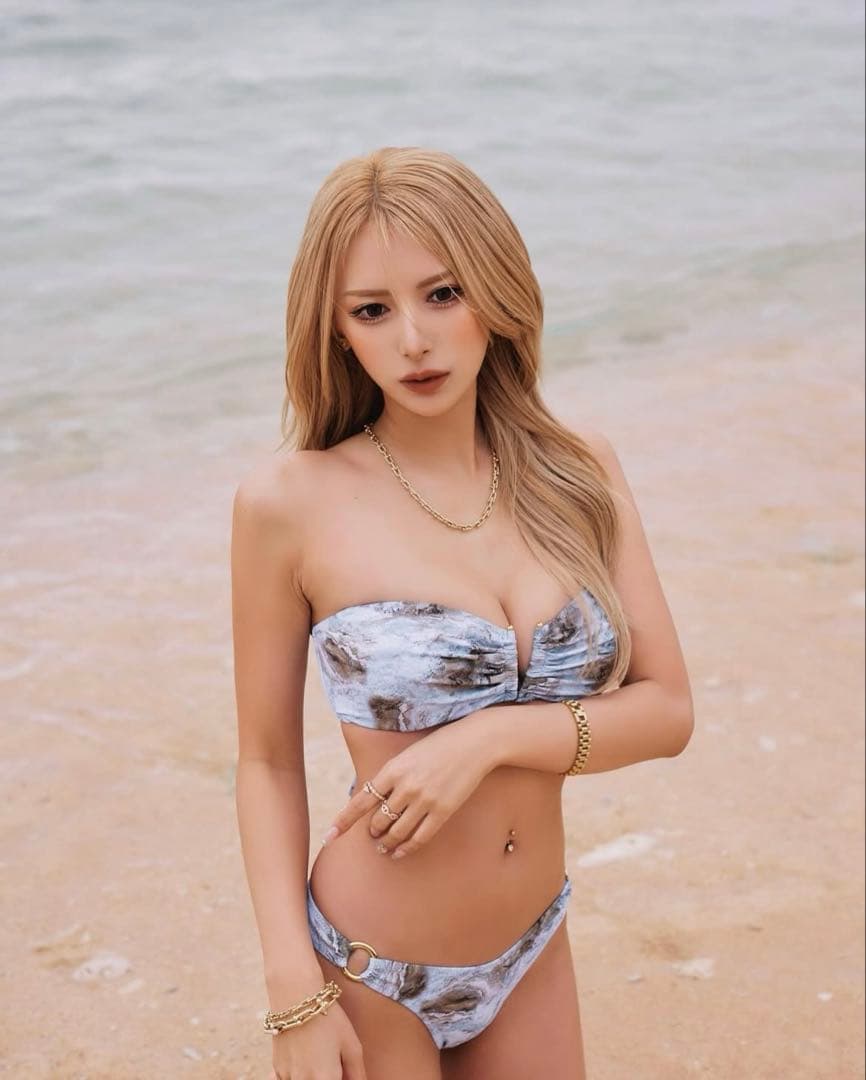 ALENCY Vバンドゥビキニ マーブル