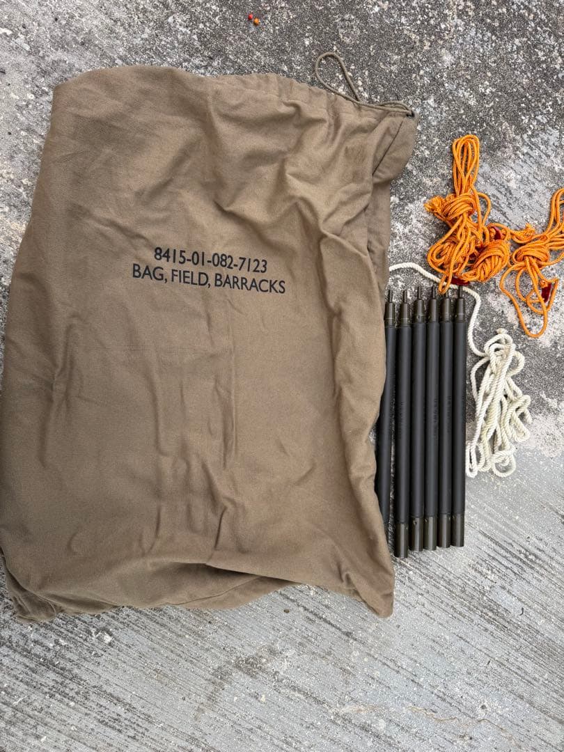 USパップテント　シェルターハーフ　軍幕　ジッパー加工