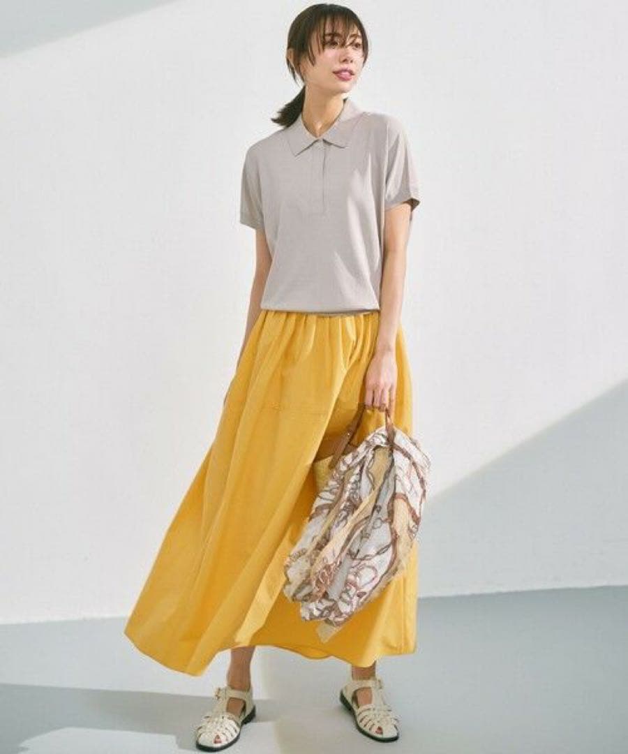 新品同様✨23区　2025　フレンチスリーブ ポロニット　ベージュ　38