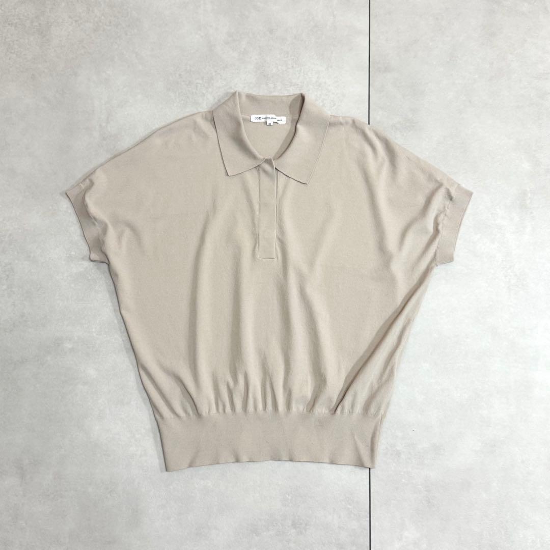 新品同様✨23区　2025　フレンチスリーブ ポロニット　ベージュ　38
