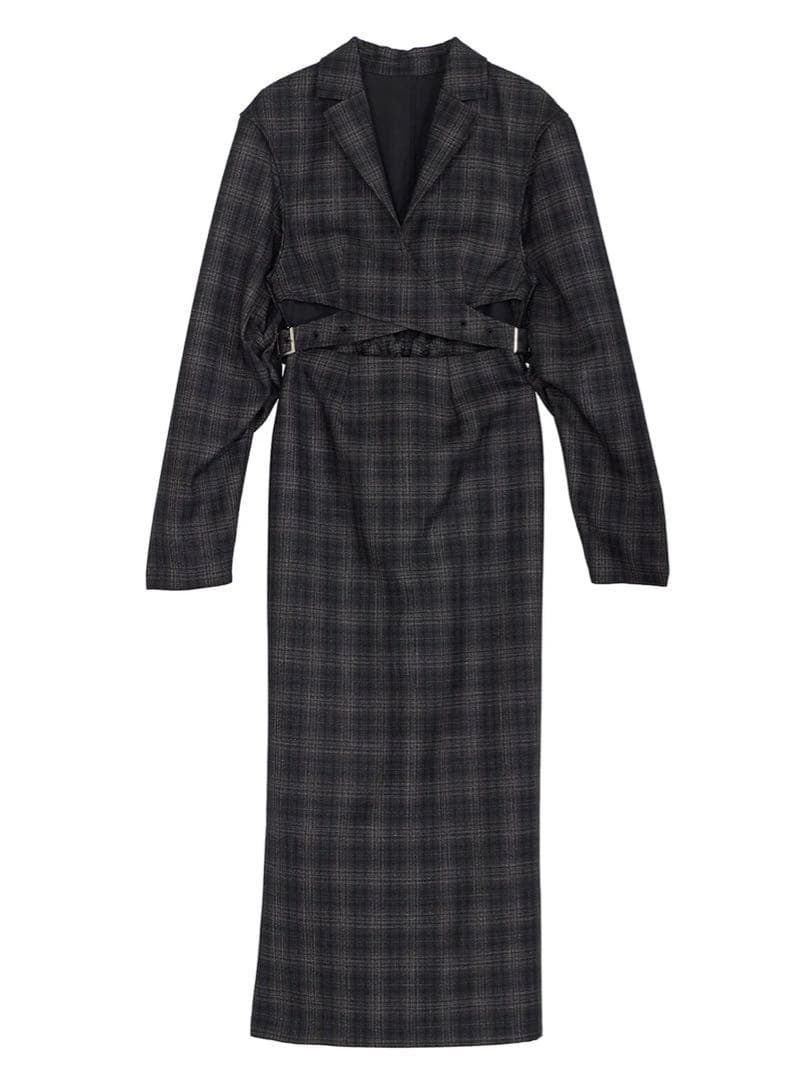 M*U様 WAIST CROSS CHECK DRESS