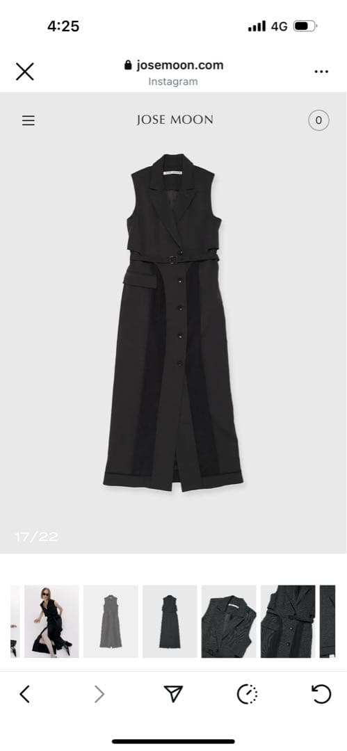 JOSE MOON ジョゼムーン　ノースリーブロングベスト 36