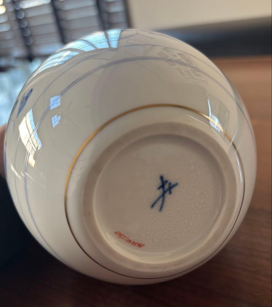 マイセン　ブルーオーキッドの花瓶