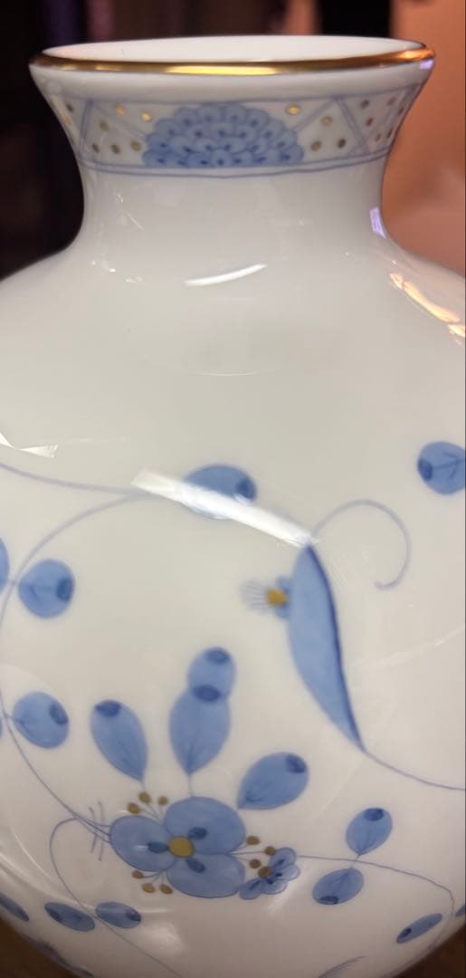 マイセン　ブルーオーキッドの花瓶