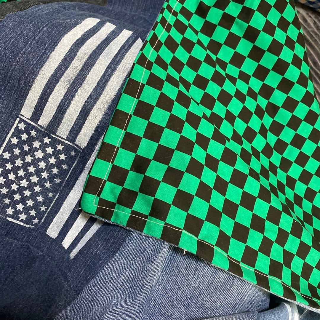 リメイクデニム マルチカバー　ハンドメイドざっくりベットカバーダメージ
