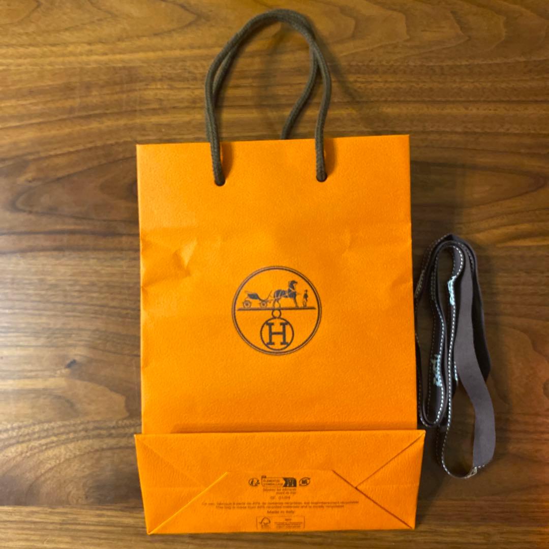 HERMES シルクハンカチ オレンジ
