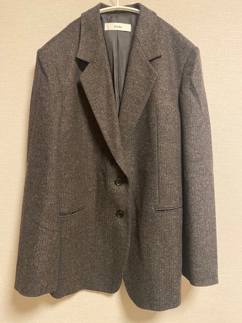 anukeアンヌークHerringbone Wool Jacket/ブラウン38