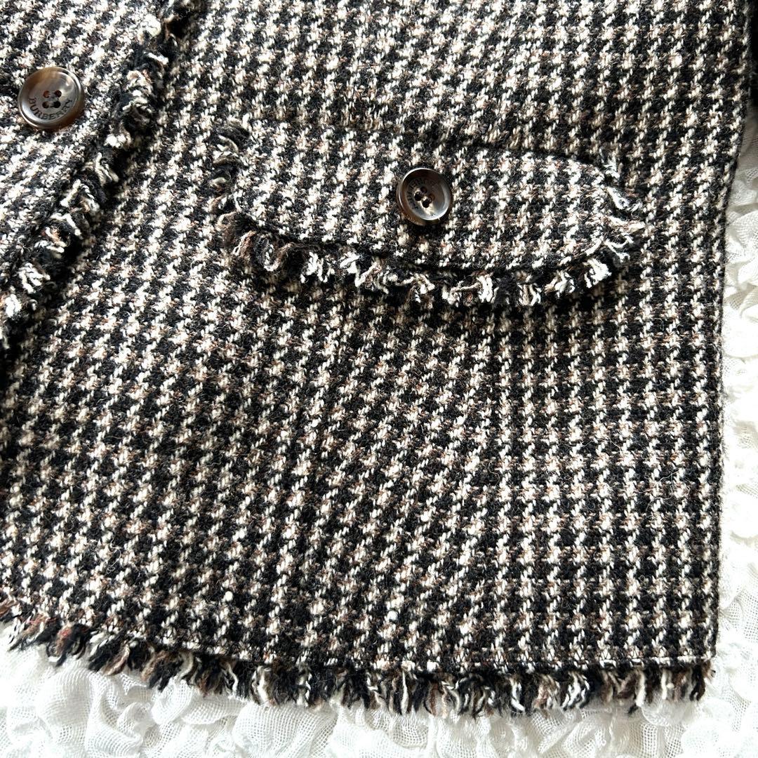 バーバリーロンドン　千鳥格子テーラードジャケット　大きいサイズ　ツイード