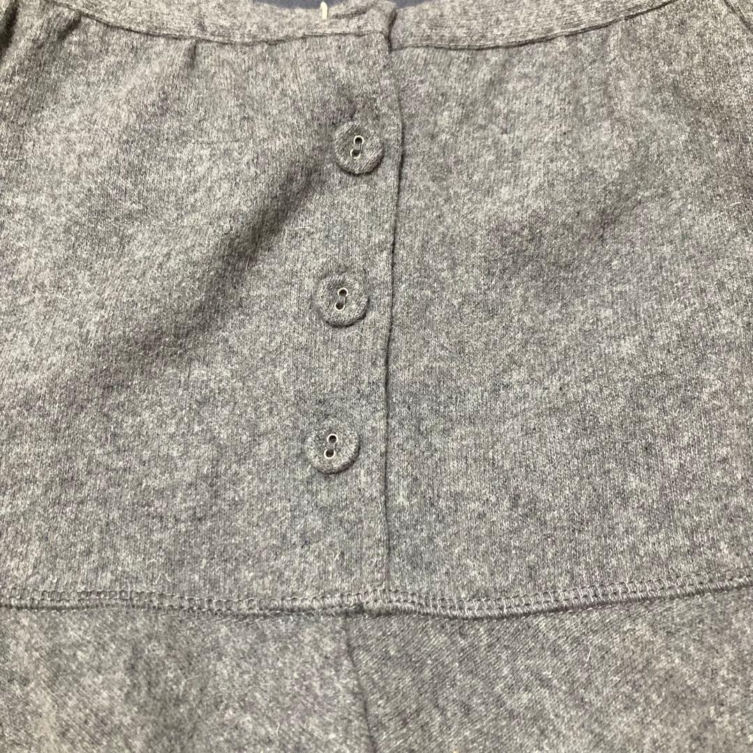 Viaplain グレー フレアスカート 前面ボタン付き