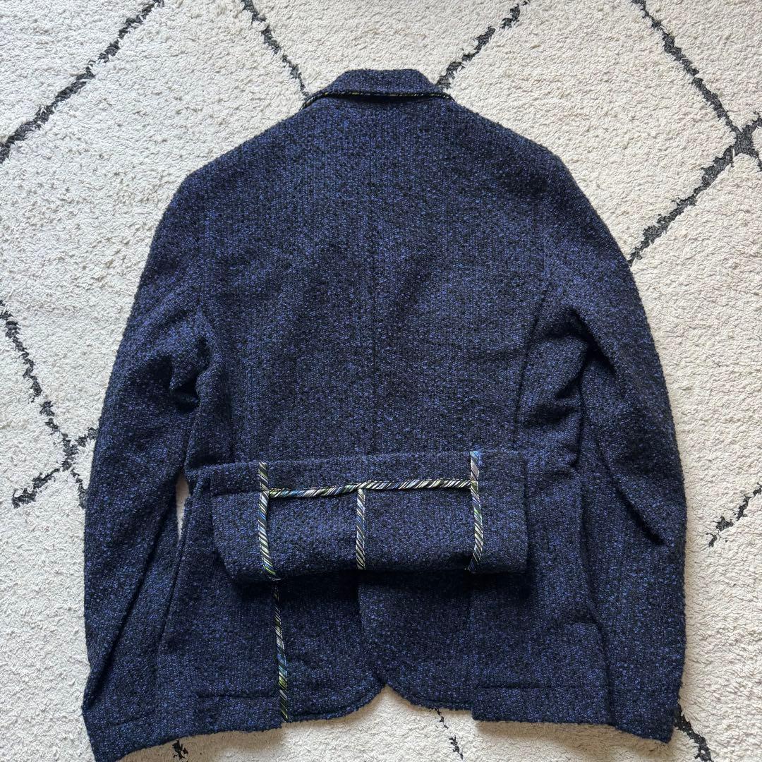 BOB ボブ ツイード テーラードジャケット アンコンジャケット　ネイビー　50