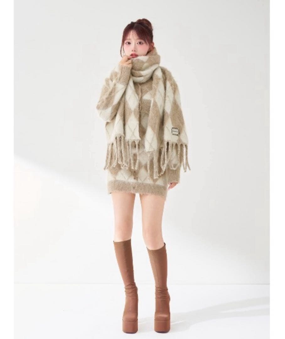 Darich アーガイルニットアンサンブル