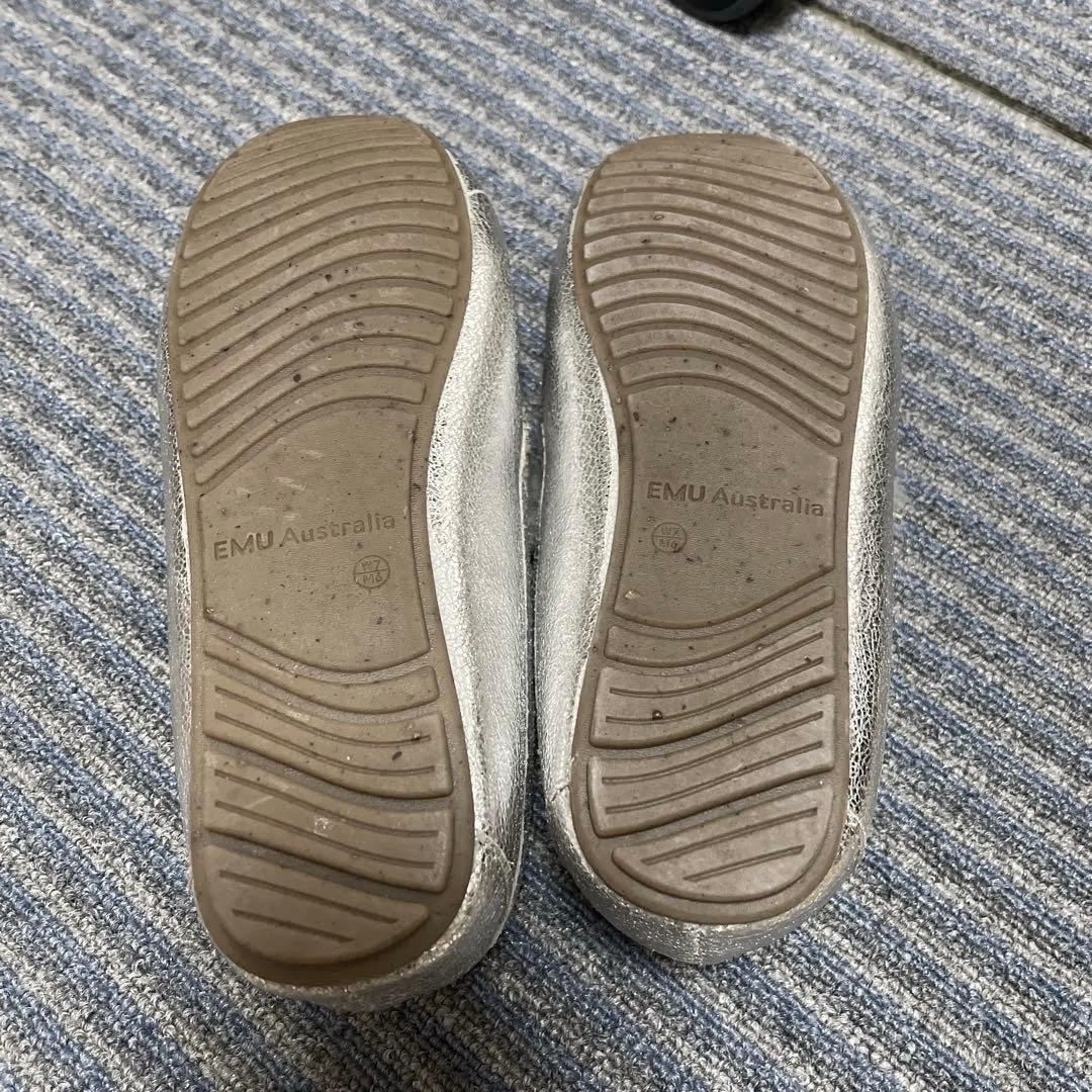 未使用 EMU モカシン シープスキン シルバー 24㎝