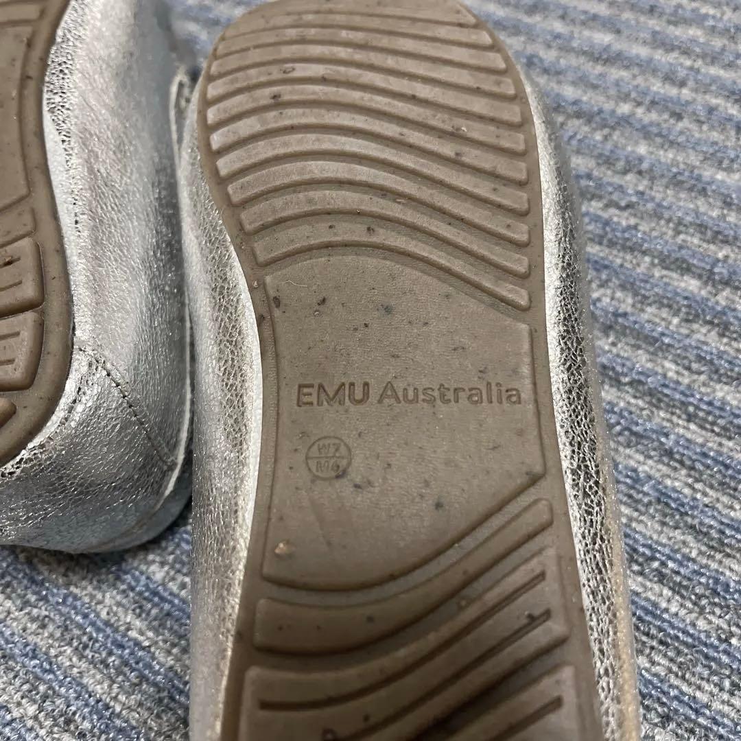 未使用 EMU モカシン シープスキン シルバー 24㎝